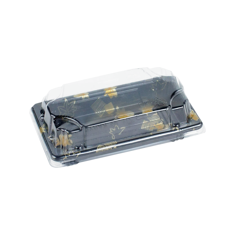 Plateau de fête en plastique noir dégradable