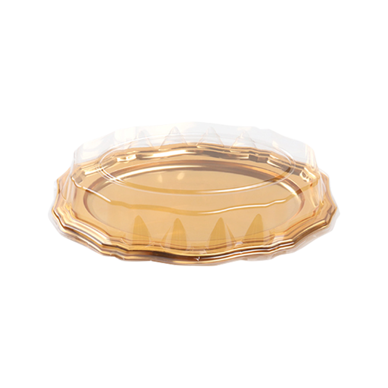 Plateau à gâteau en plastique doré