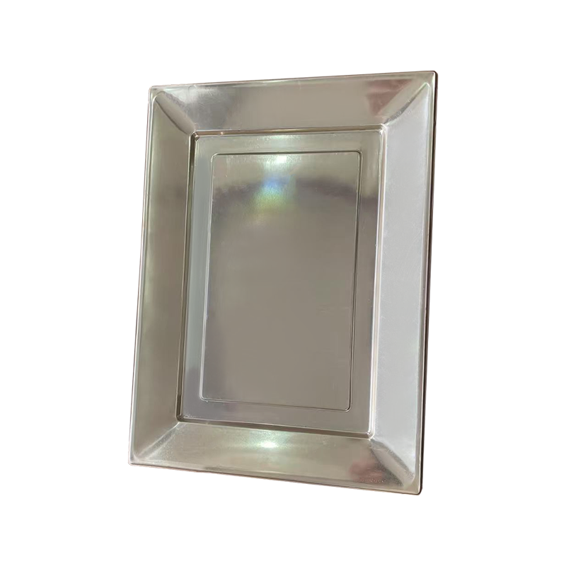 Plateau alimentaire jetable en argent PS