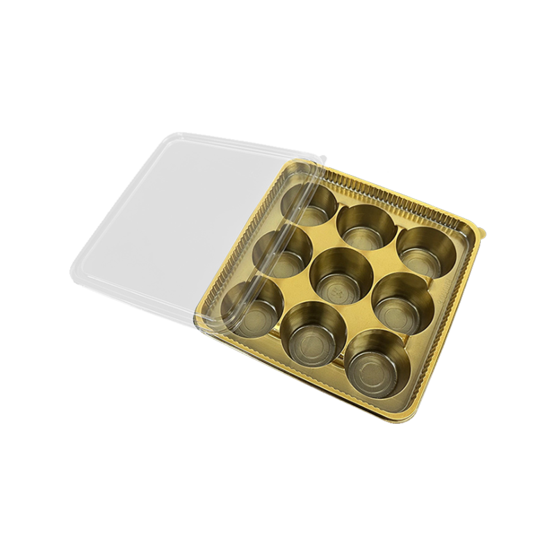 Boîte d'emballage de bonbons PET circulaire à 9 cavités