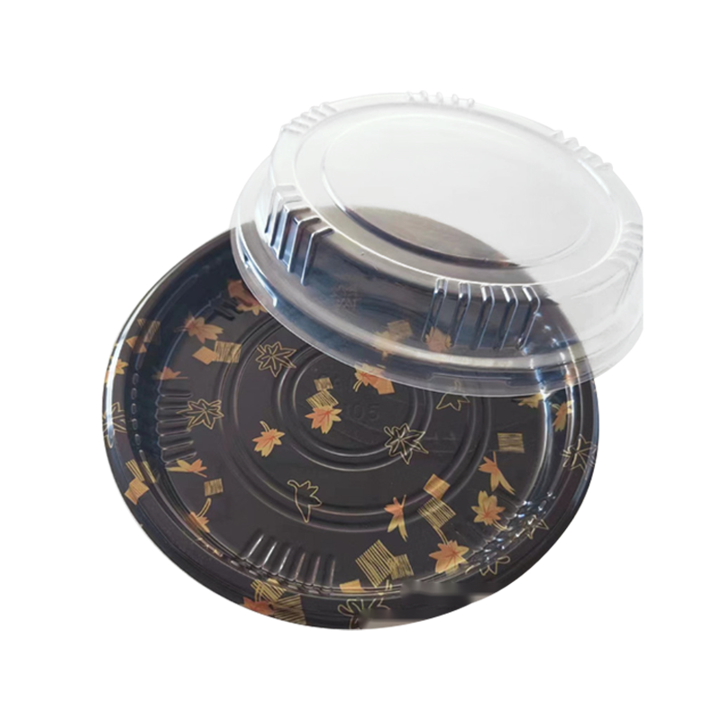 Assiette à sandwich circulaire avec couvercle