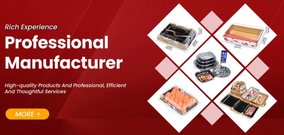 Boîte de plateau de nourriture à sushi en plastique jetable 